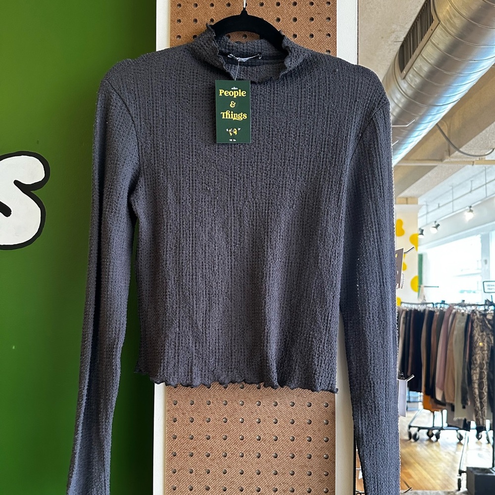 Zara Gray Long Sleeve Top
